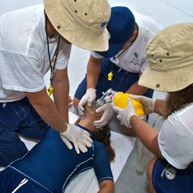 Training lifeguards how to do CPR